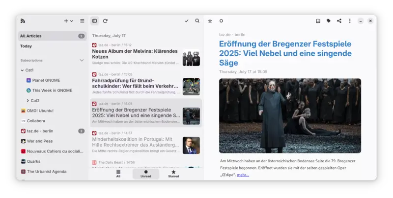 NewsFlash Linux screenshot