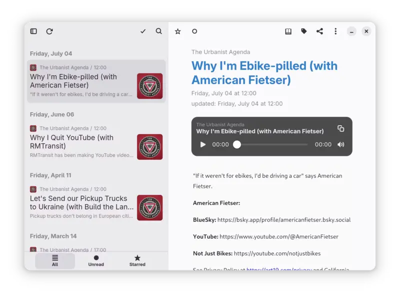 NewsFlash podcast view