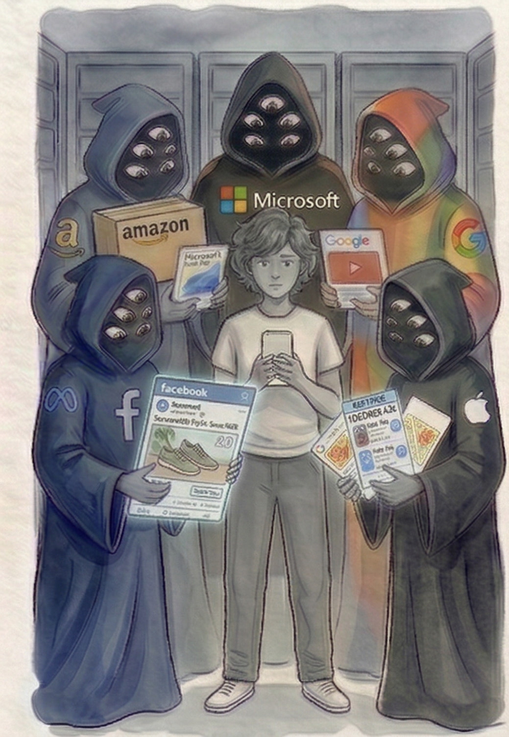 Big Tech companies monitoring a user